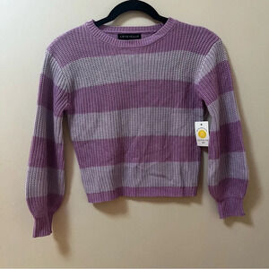 Love Ellie Purple Striped Pull Over Knit Sweater- Girls XS- Stitch Fix Kids
